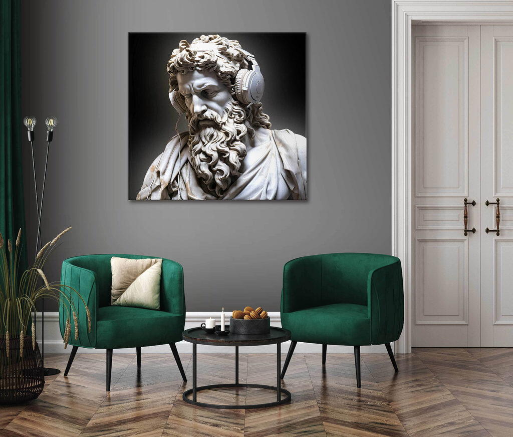 Busto com auscultadores — interior 1