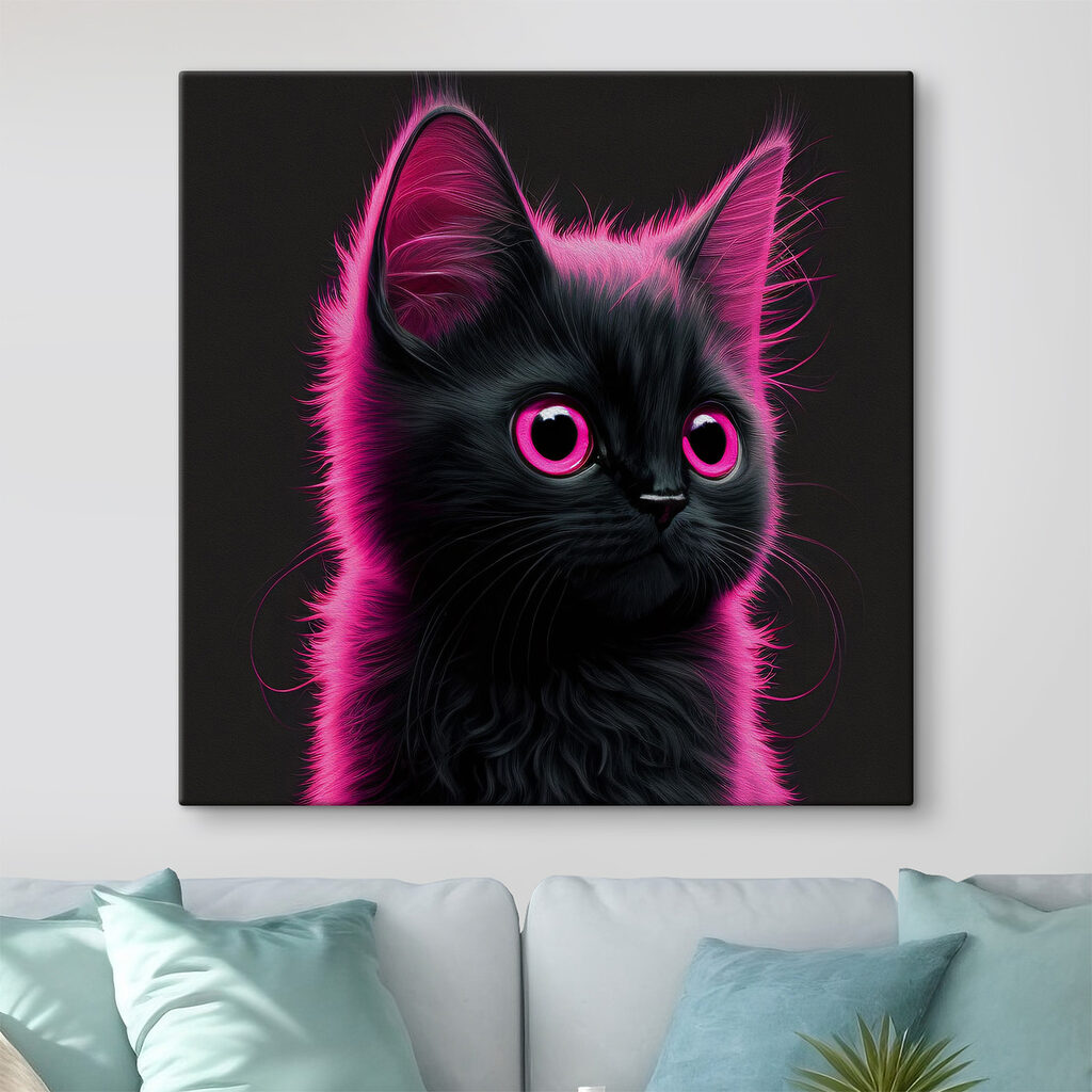 Gatinho em néon rosa — interior 2