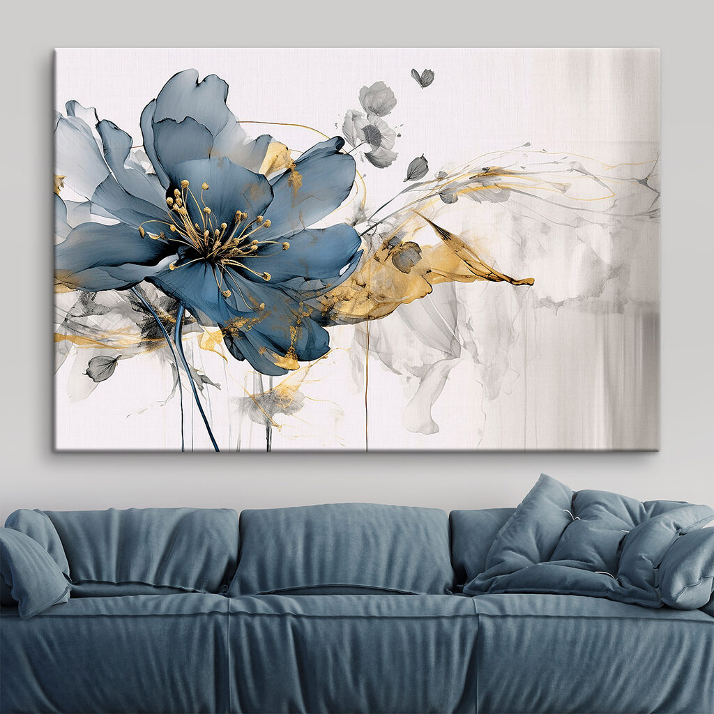Flor azul entre linhas — interior 2