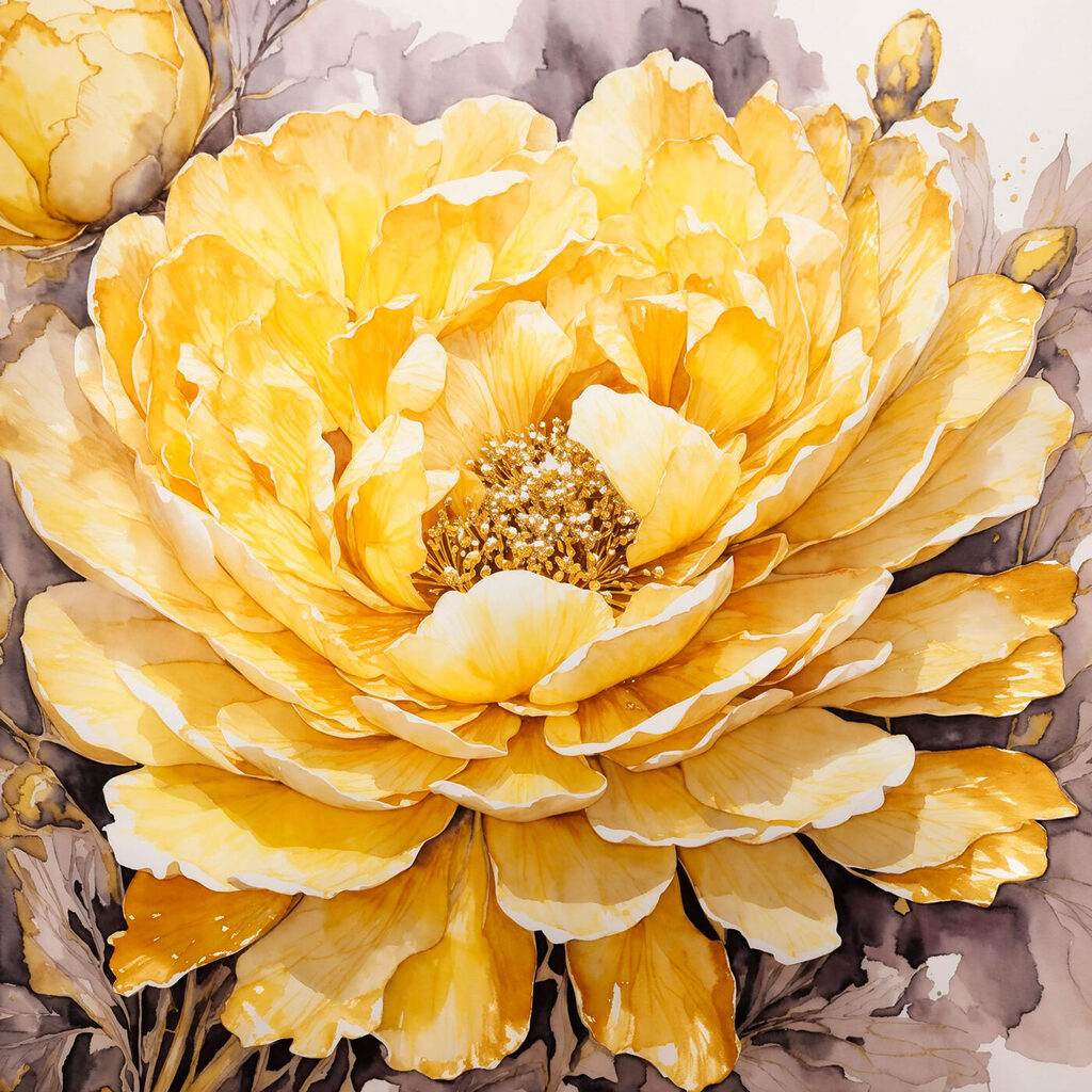 Flor amarela grande — design completo