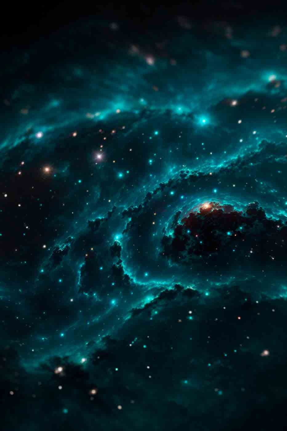 Espiral de estrelas azuis — design completo