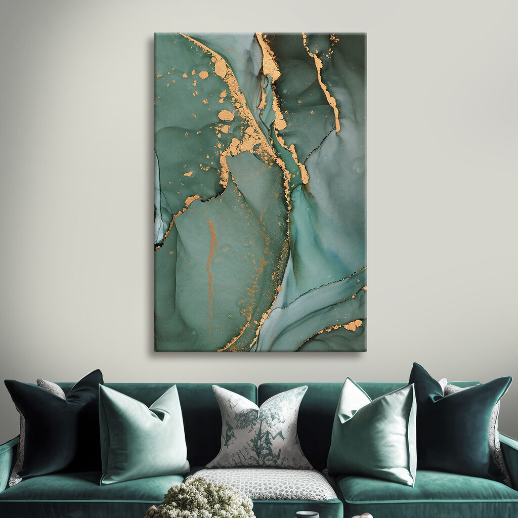 Verde com ramificações douradas — interior 1