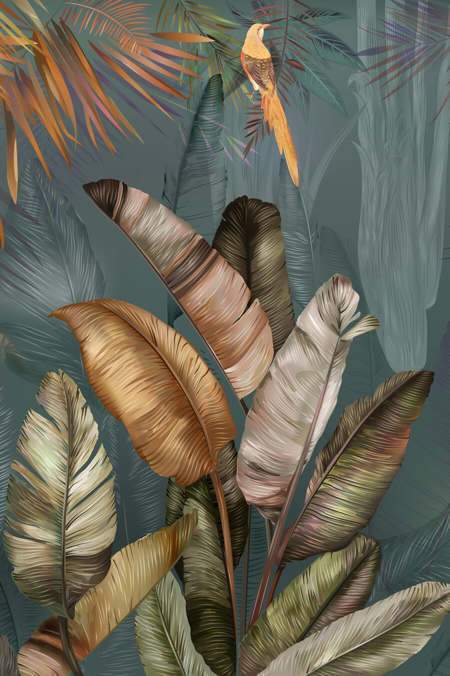 Folhas tropicais em cobre — design completo