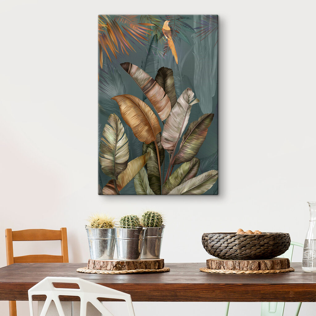 Folhas tropicais em cobre — interior 3