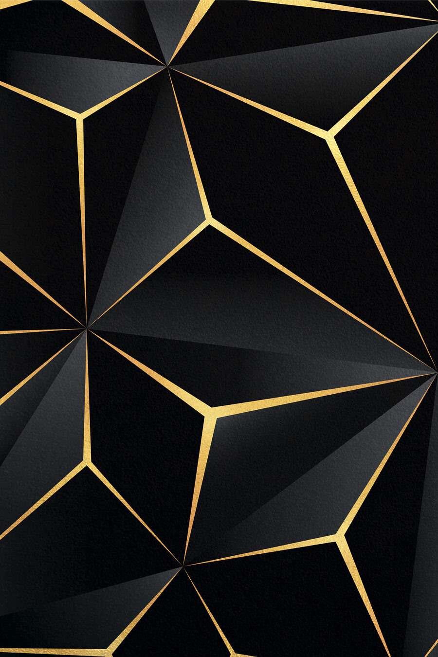 Dourado entre facetas escuras — design completo