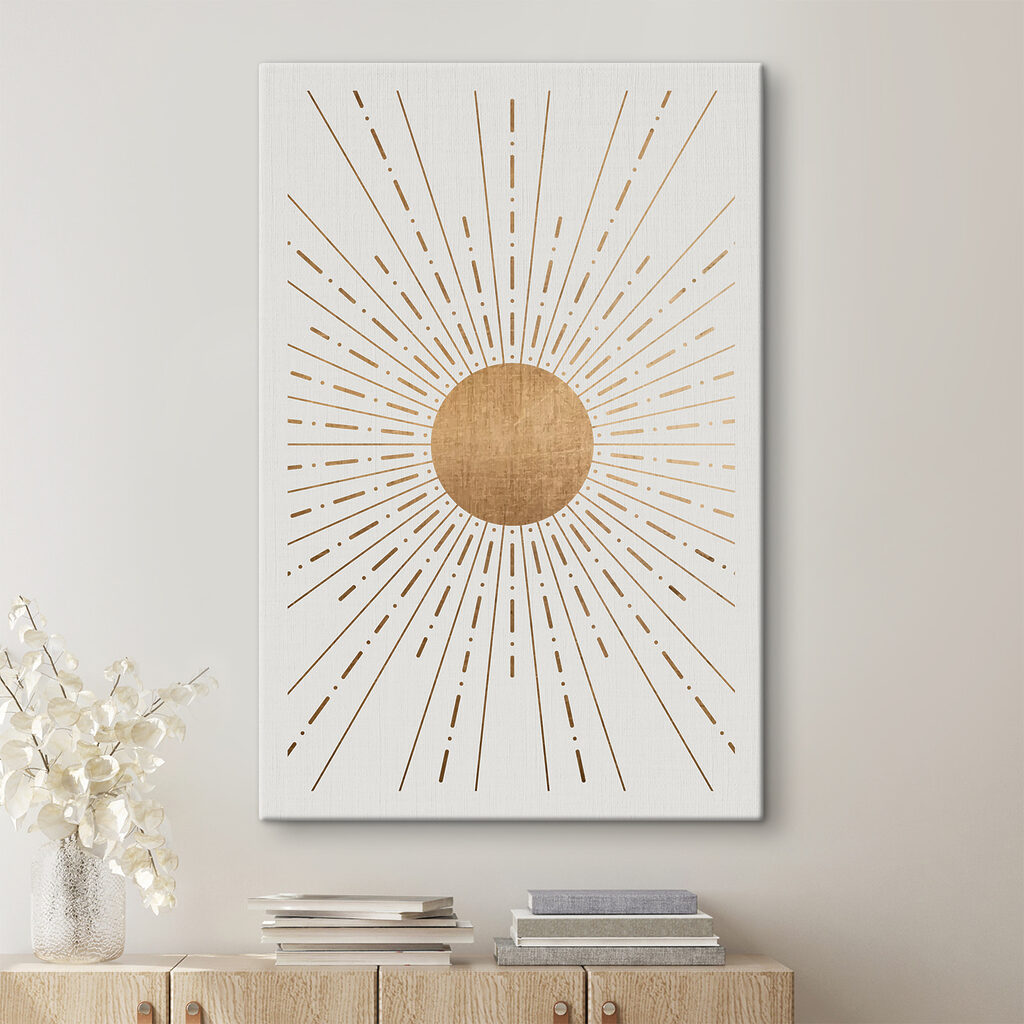 Sol de raios finos num interior