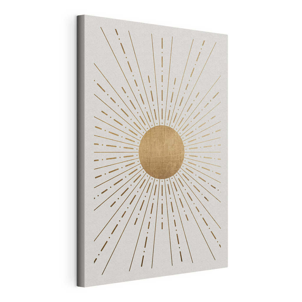 Sol de raios finos, tela esticada e borda contínua