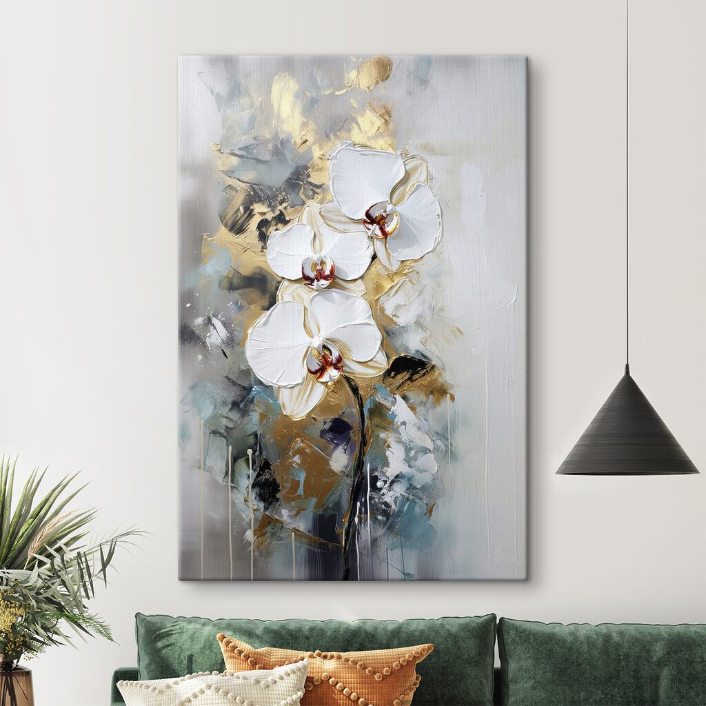 Orquídeas entre traços cinzentos — interior 3