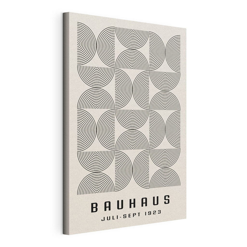 Bauhaus em arcos finos, tela esticada e borda contínua
