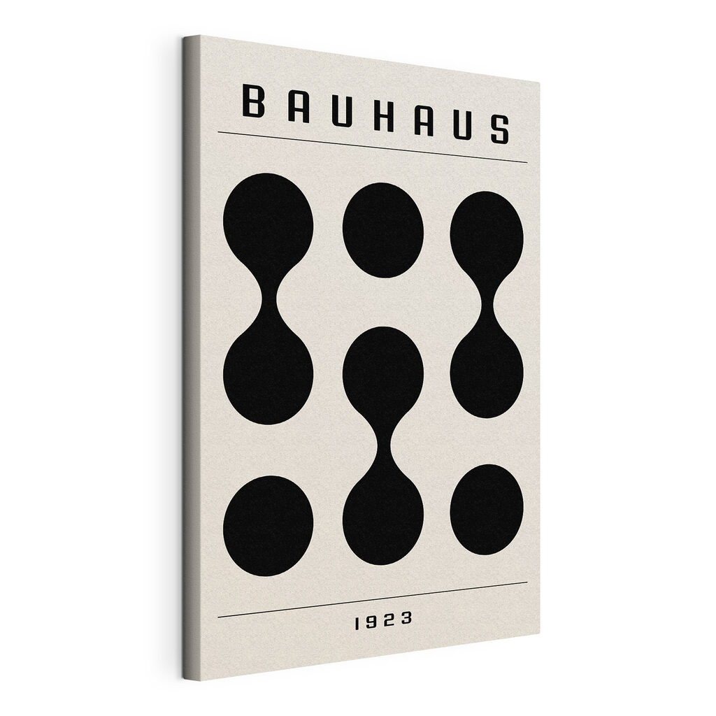 Bauhaus em formas pretas, tela esticada e borda contínua