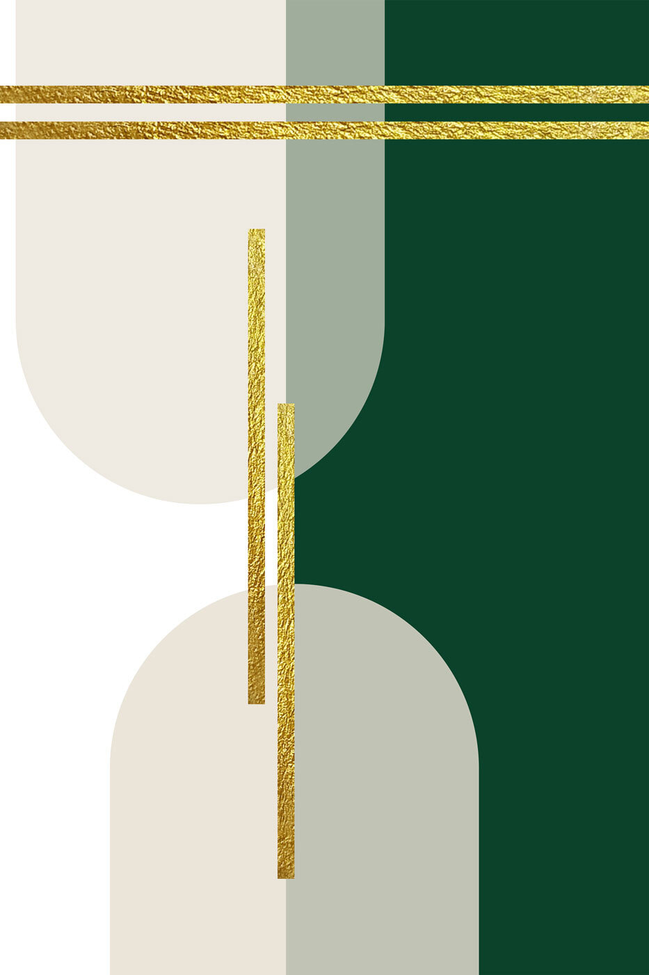 Verde com cruzamentos dourados — design completo