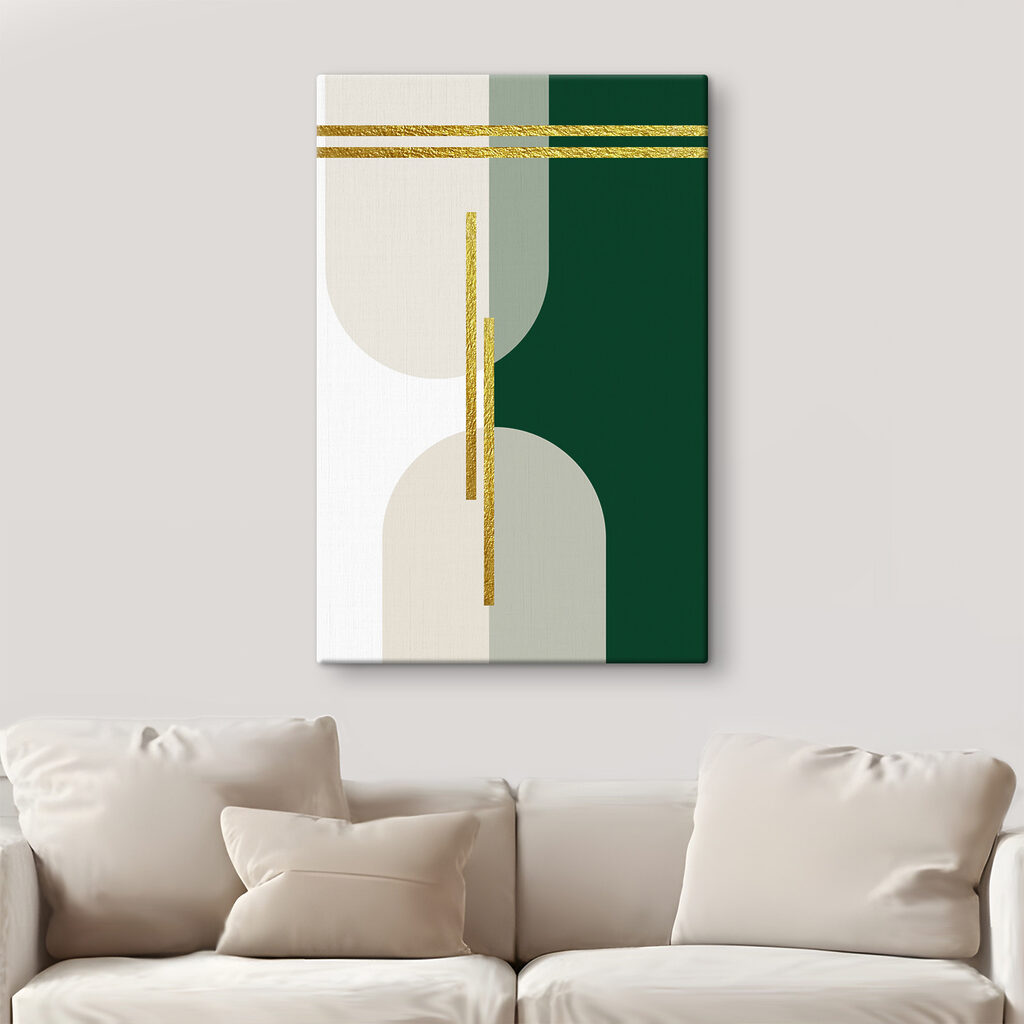 Verde com cruzamentos dourados — interior 2