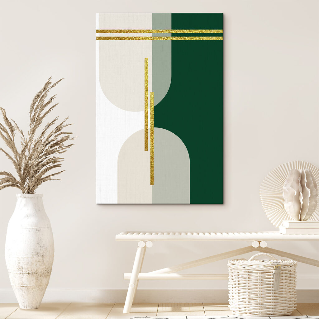 Verde com cruzamentos dourados — interior 4