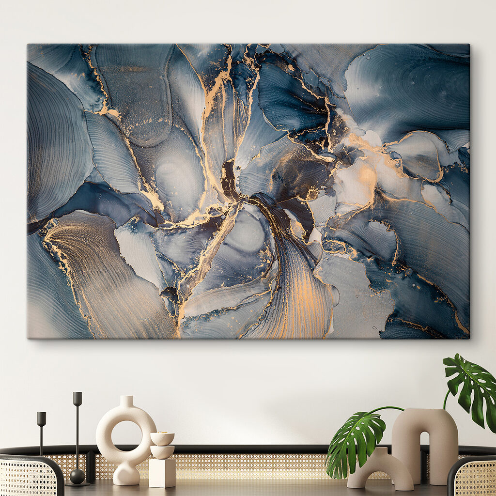 Veios dourados em azul-acinzentado — interior 2
