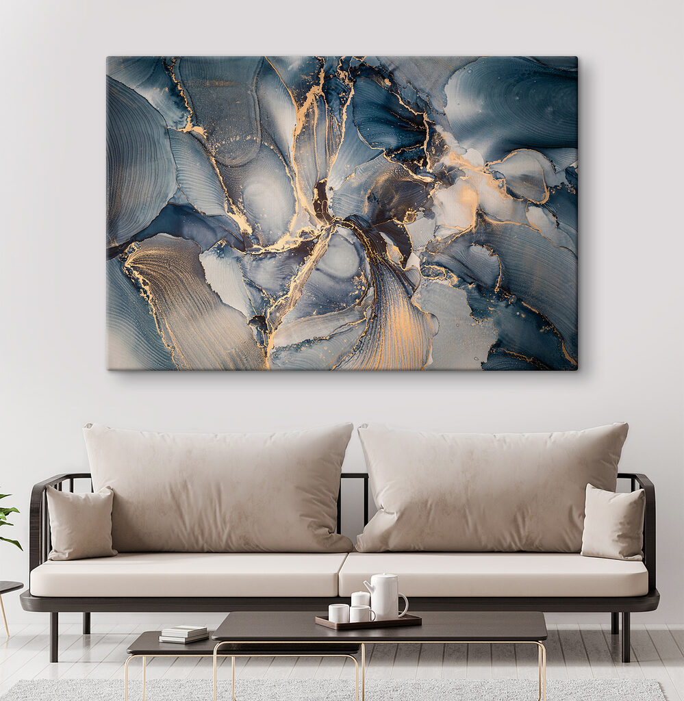 Veios dourados em azul-acinzentado — interior 3
