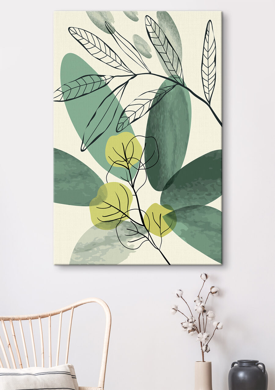 Folhas verdes em contornos — interior 3