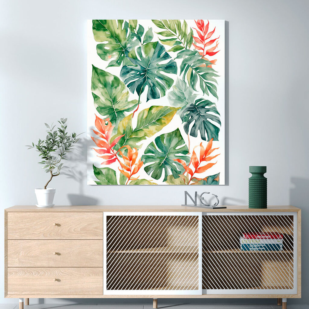 Ramos tropicais sobre branco — interior 2