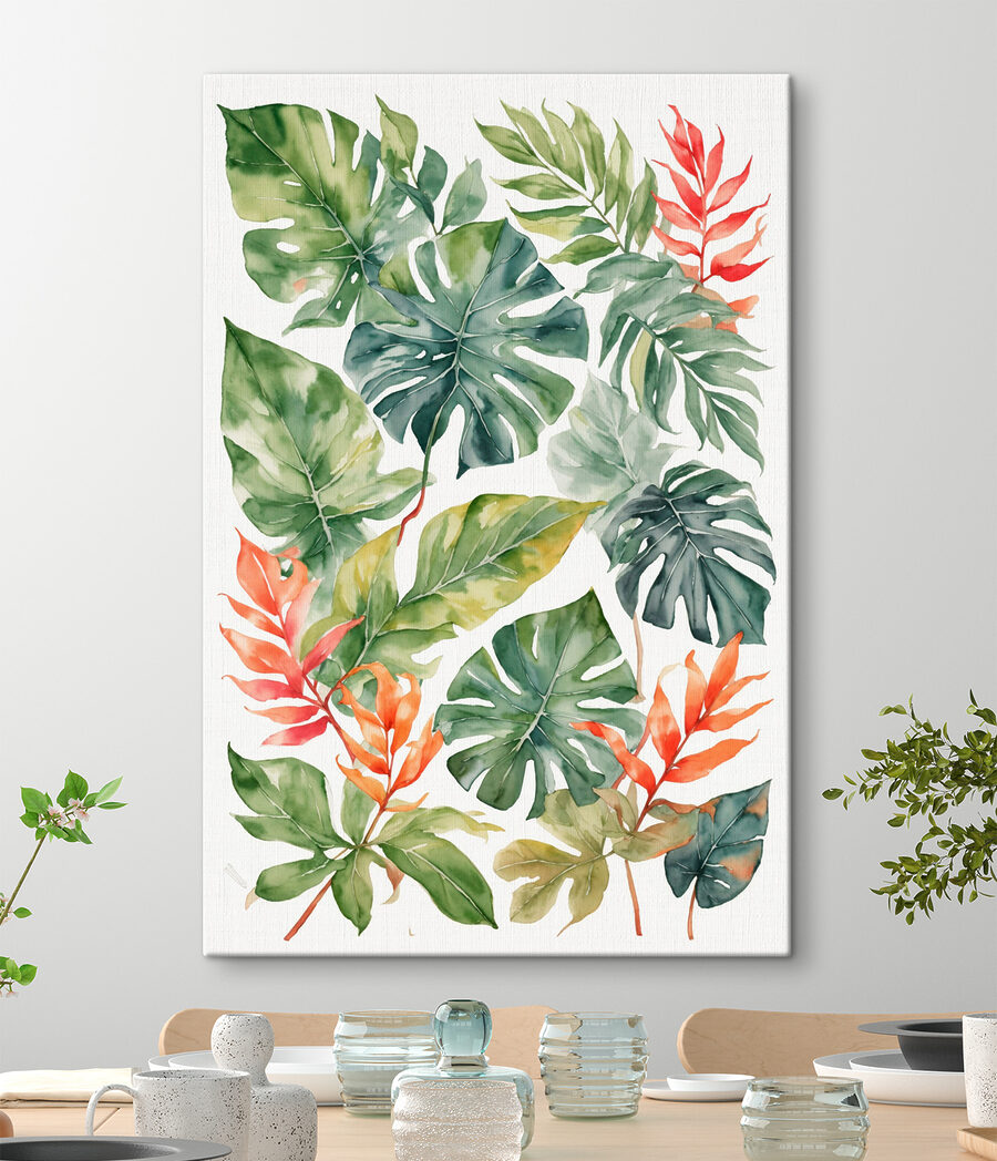 Ramos tropicais sobre branco — interior 3