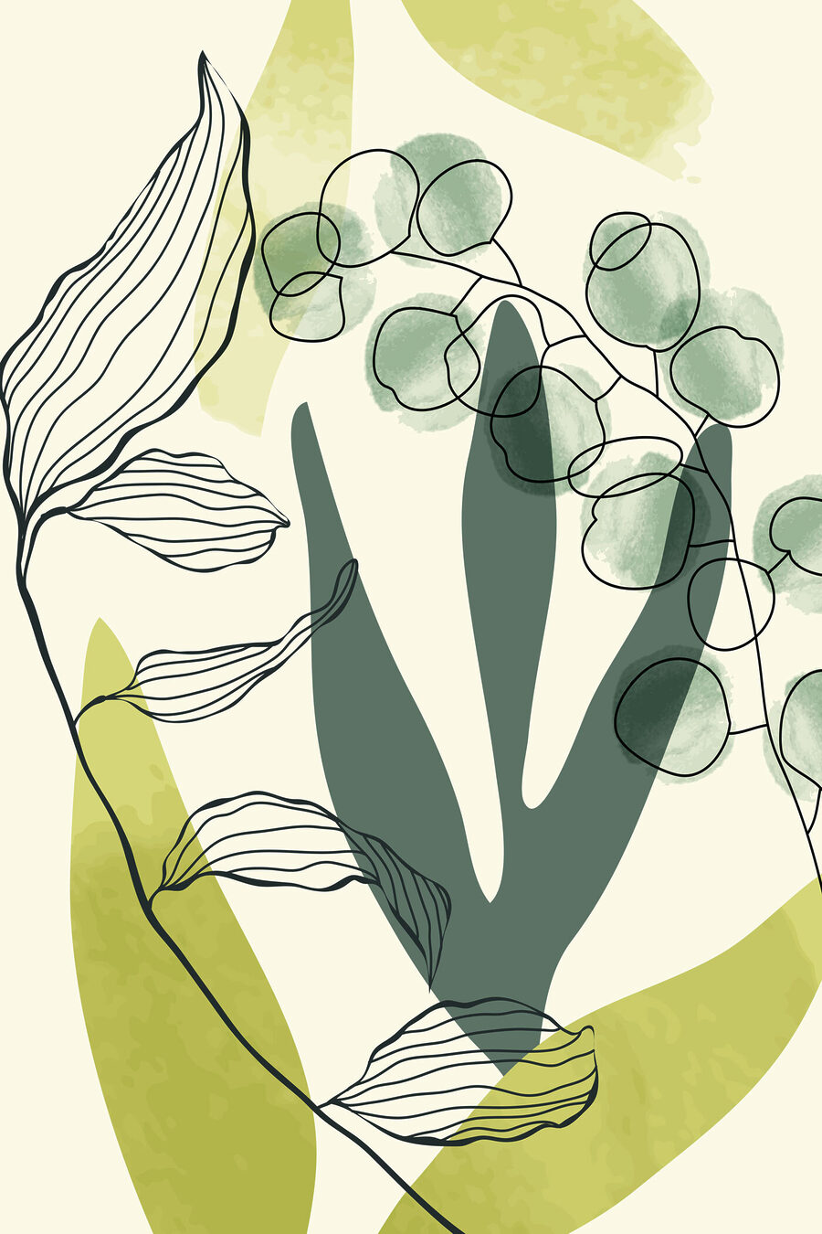 Folhas com nervuras desenhadas — design completo