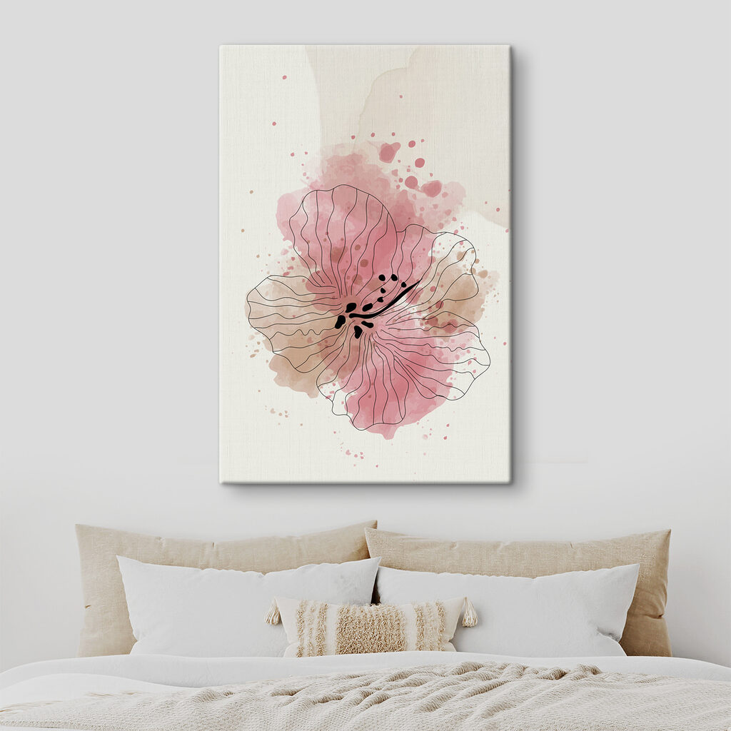 Flor cor-de-rosa em contorno — interior 2