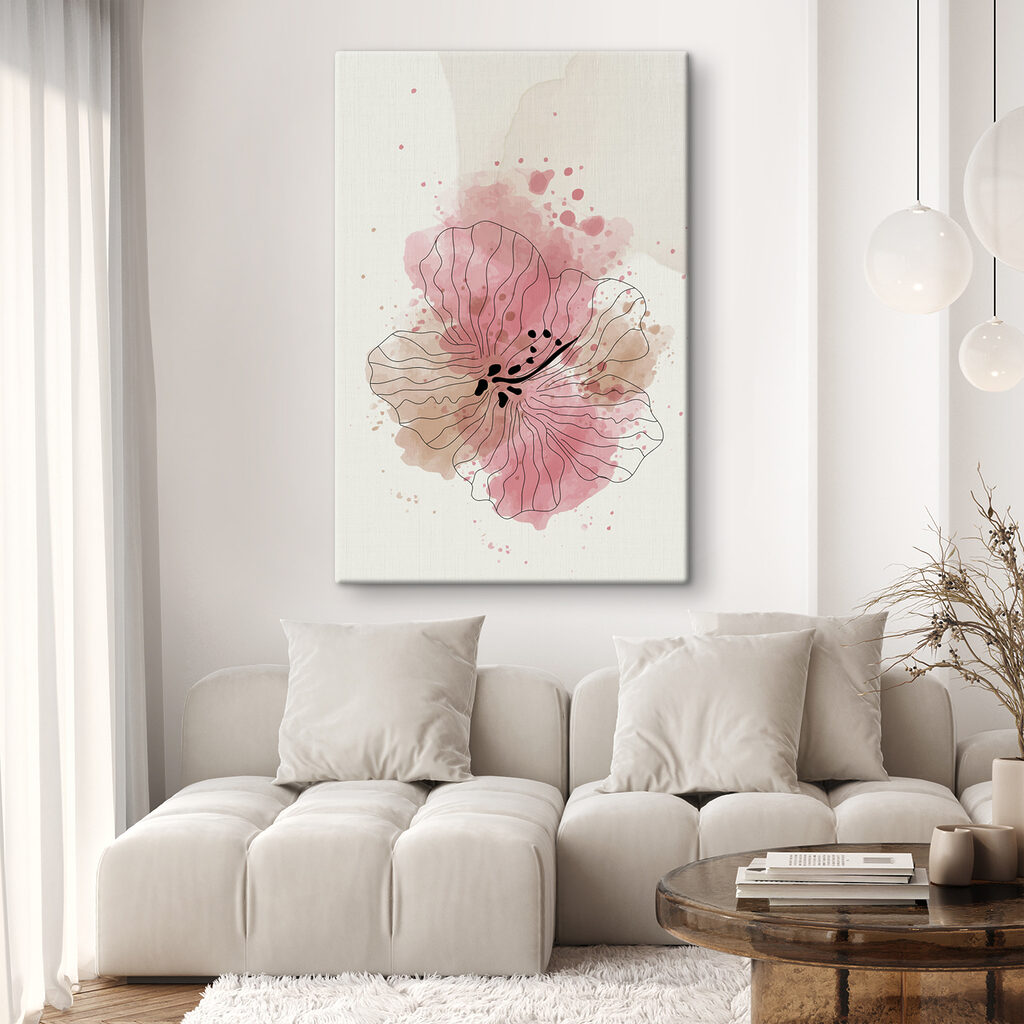 Flor cor-de-rosa em contorno — interior 3