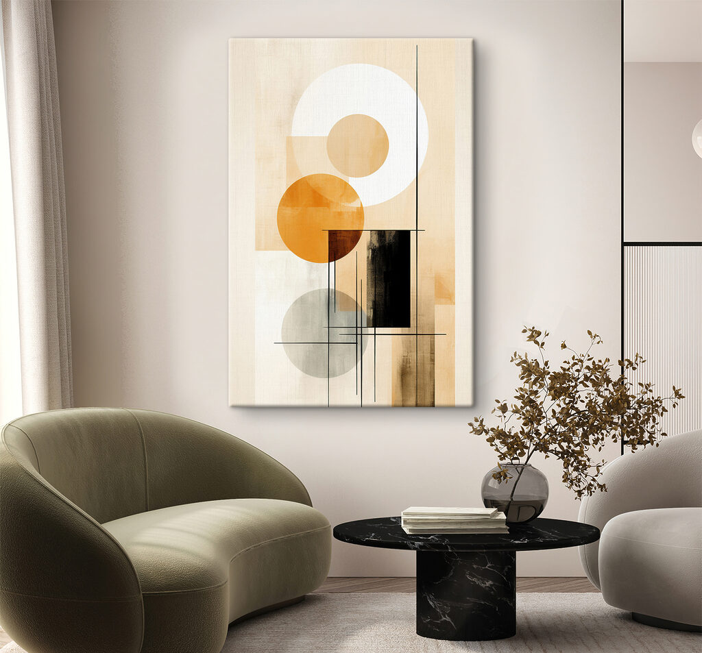 Círculos sobre faixas claras — interior 2