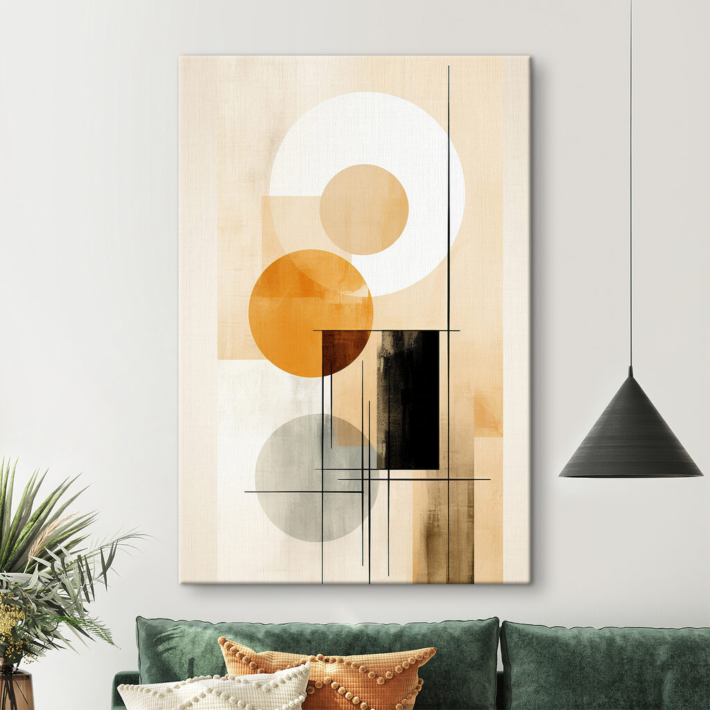 Círculos sobre faixas claras — interior 1