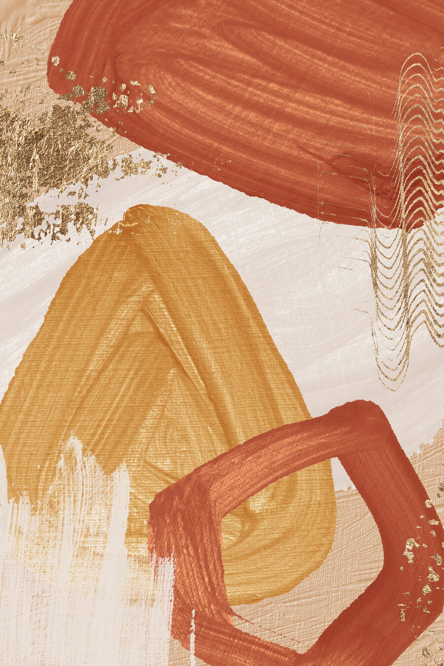 Pinceladas em tons dourados — design completo