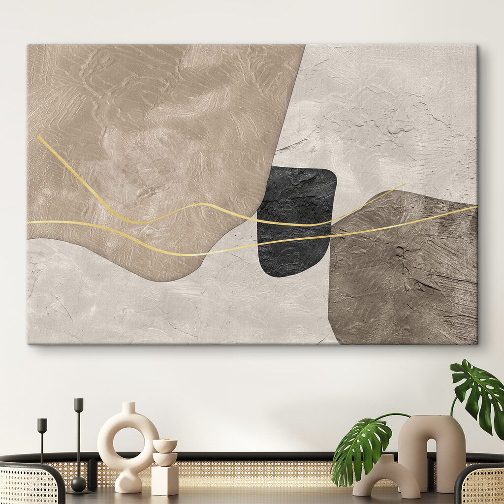 Formas orgânicas em dourado — interior 4