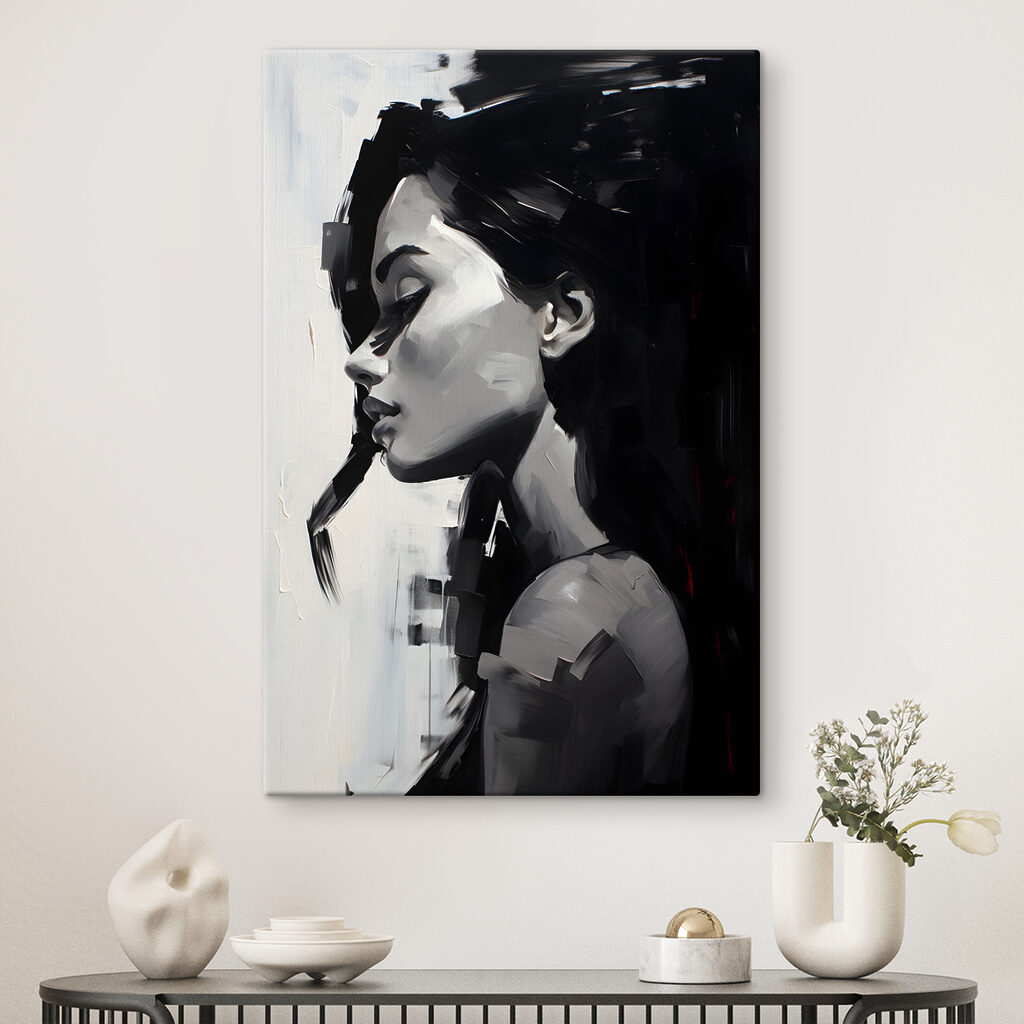 Perfil preto e branco — interior 1