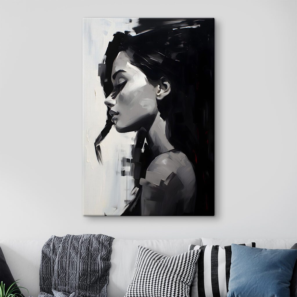 Perfil preto e branco — interior 2
