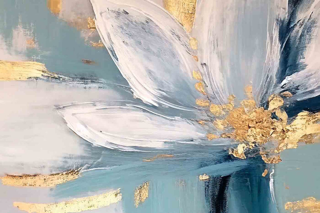 Flor branca com ouro — design completo