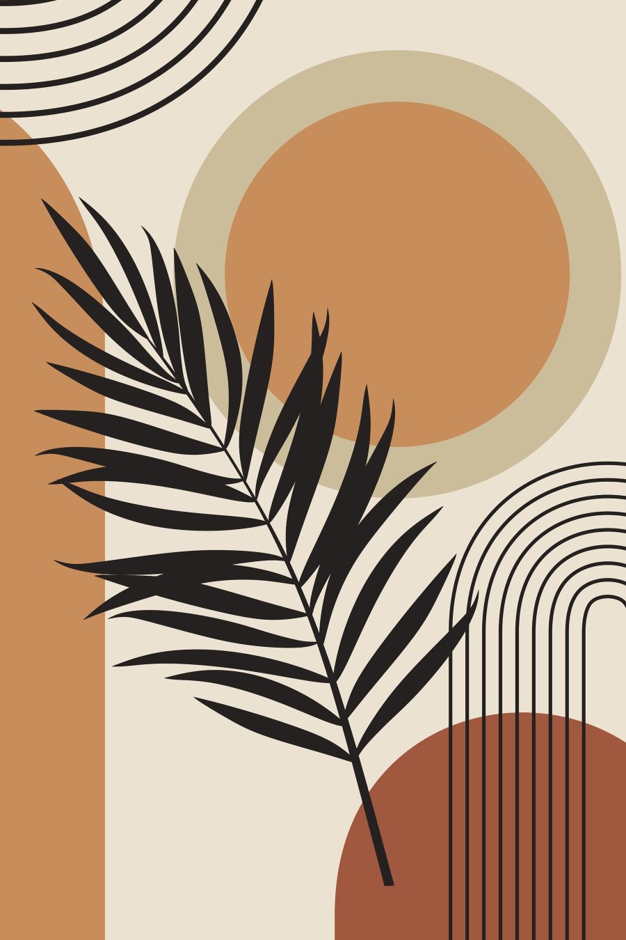 Palmeira sob o sol — design completo