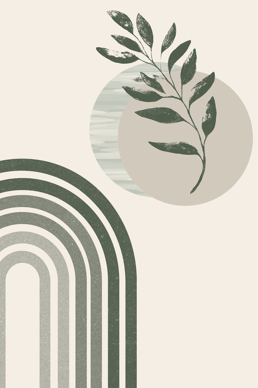 Ramo verde sobre arcos — design completo