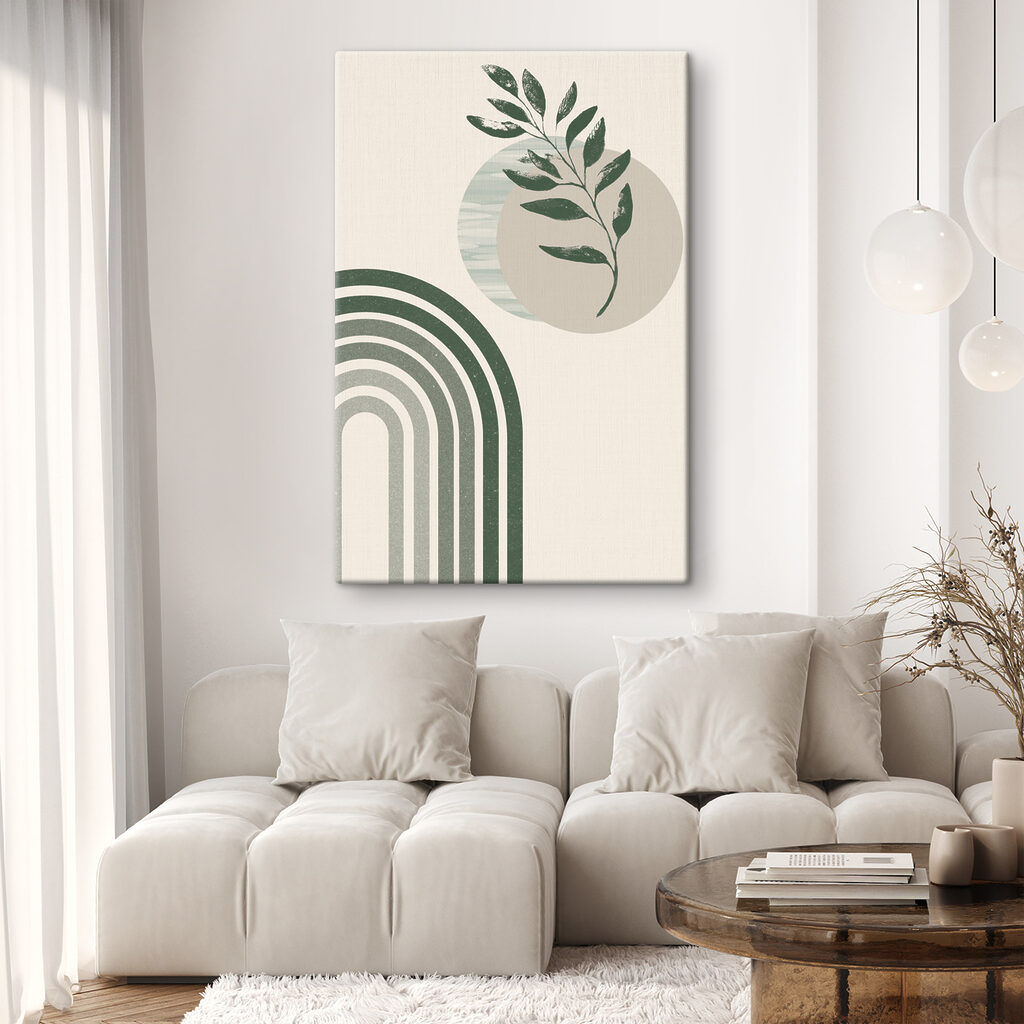 Ramo verde sobre arcos — interior 3