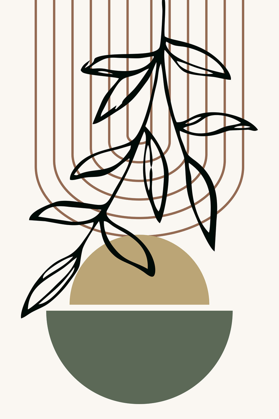 Folha pendente sobre curvas — design completo