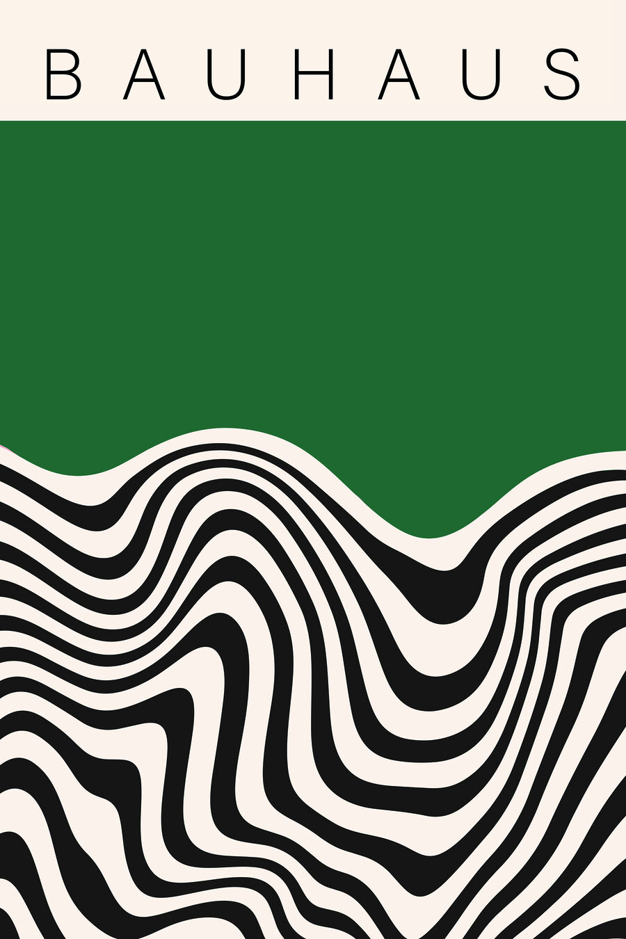 Retângulo verde sobre ondas — design completo