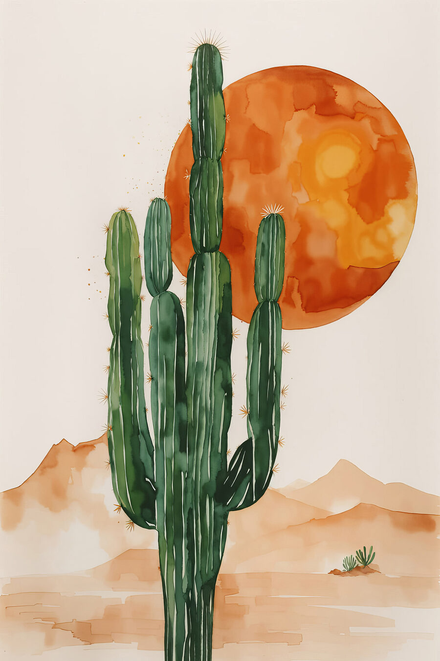 Cacto e sol laranja — design completo