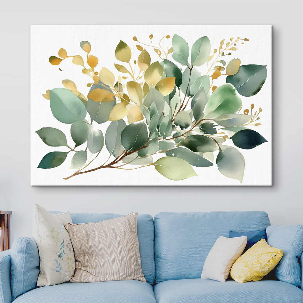 Folhas verdes e amarelas — interior 1