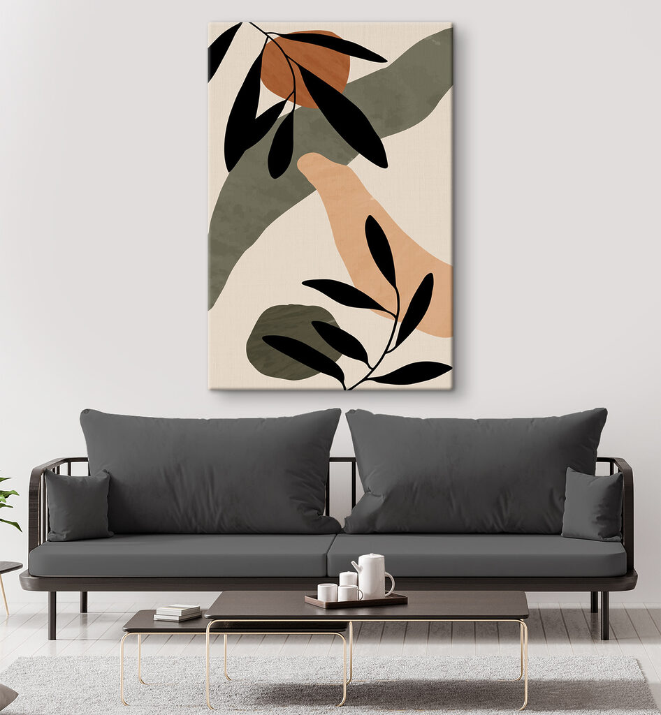 Folhas pretas sobre cor — interior 1