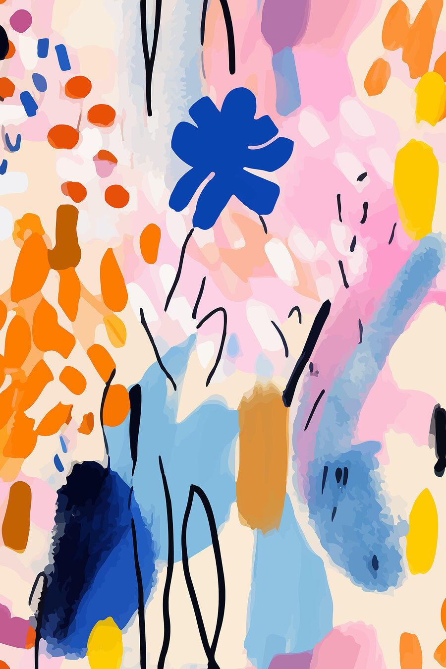 Formas coloridas em hastes — design completo