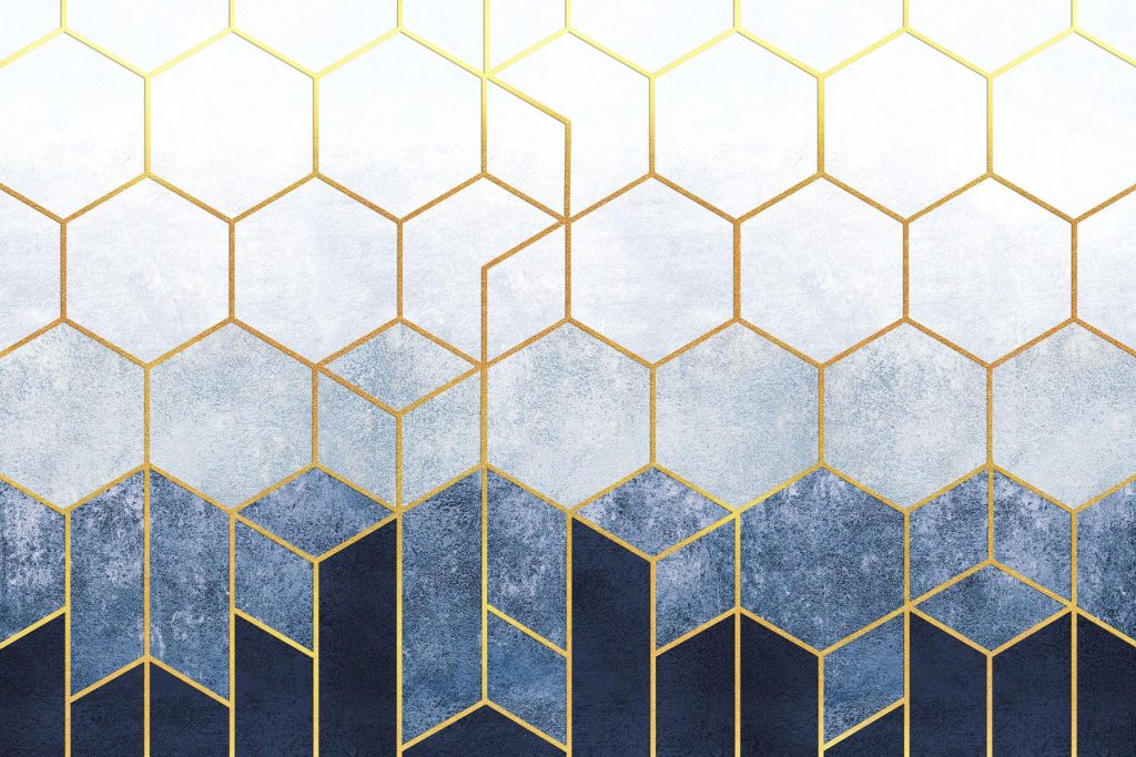 Hexágonos em gradiente — design completo