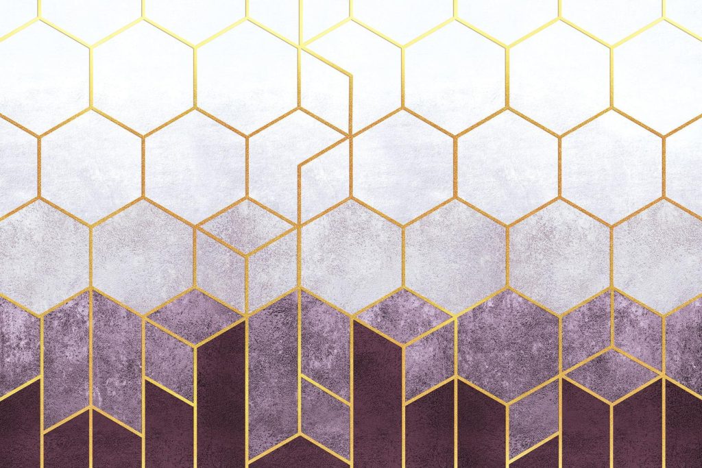 Hexágonos em gradiente — design completo