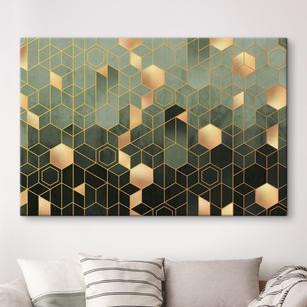 Hexágonos com profundidade num interior