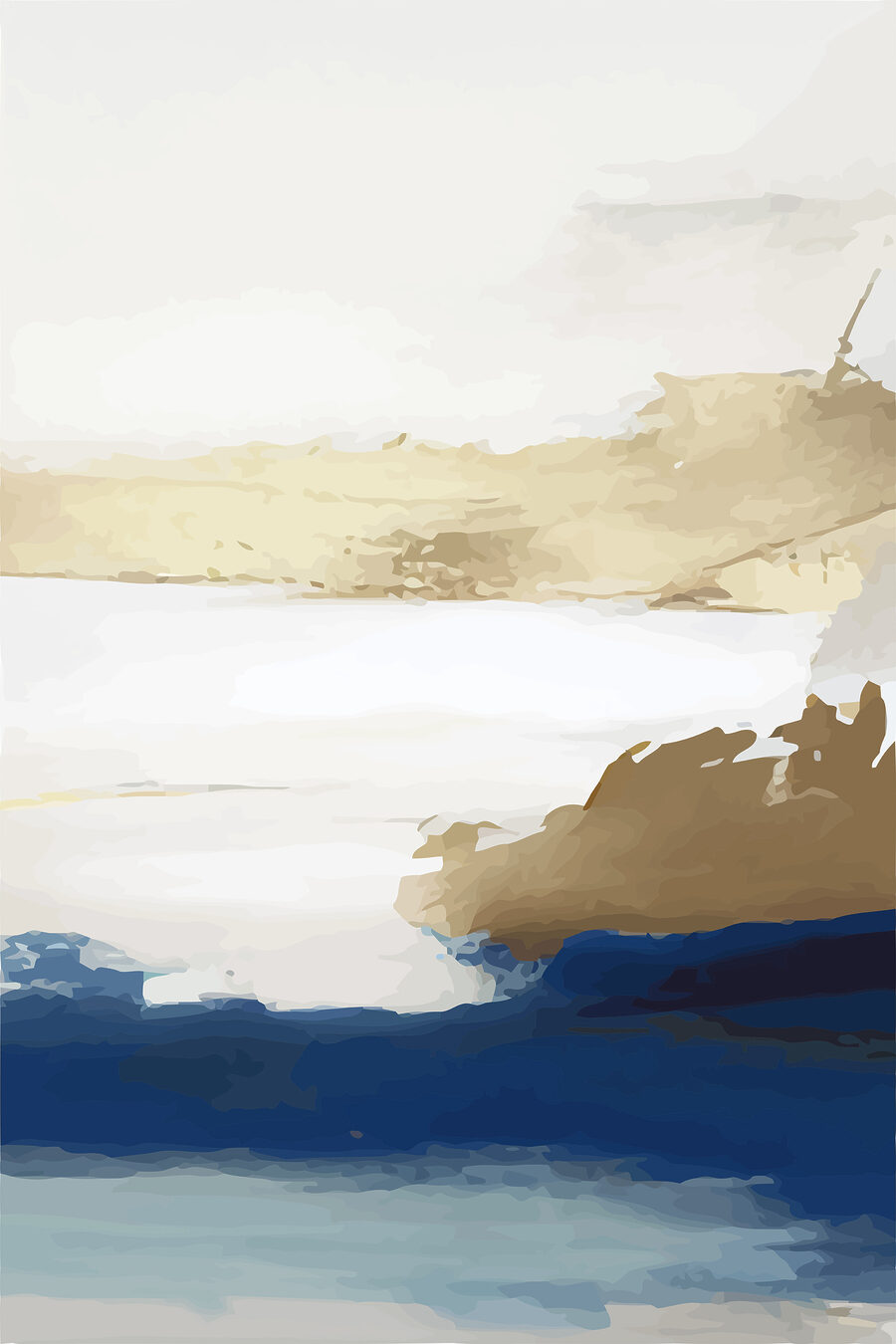 Horizonte dourado sobre azul — design completo