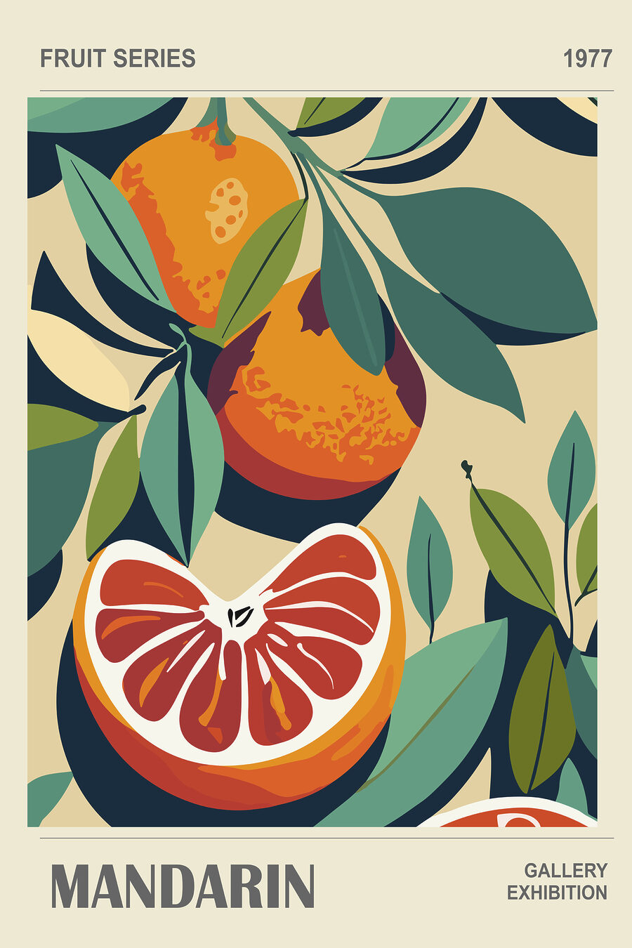 Tangerinas entre folhas — design completo