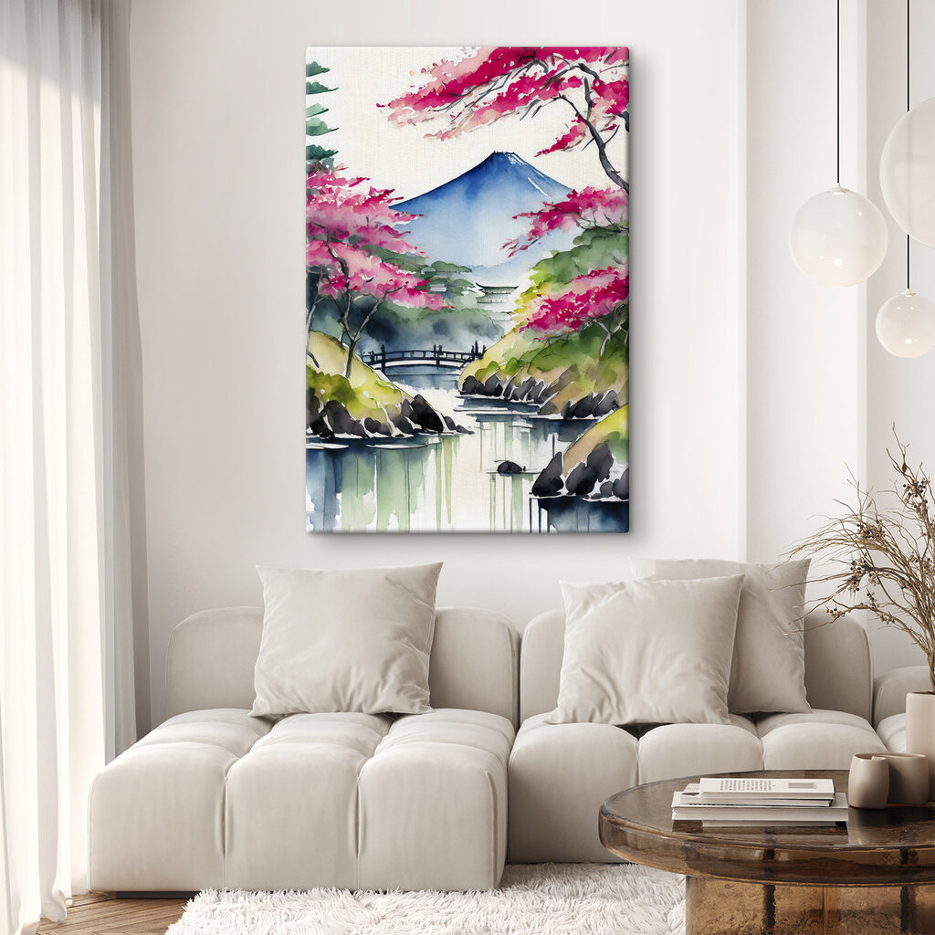 Rio com flores cor-de-rosa — interior 1