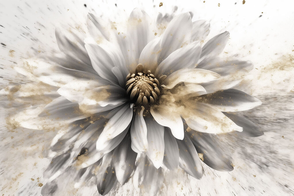 Flor branca radiante — design completo