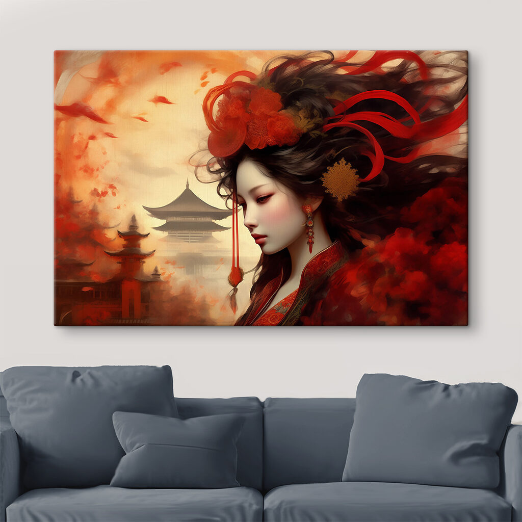 Flor vermelha no cabelo — interior 3