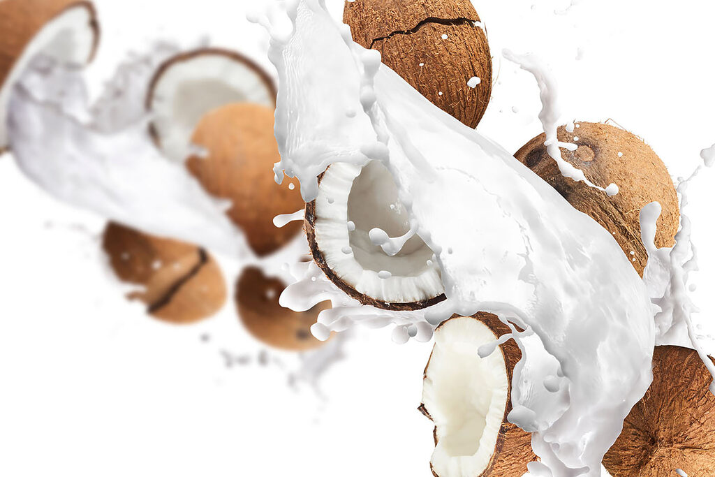 Coco em salpicos brancos — design completo